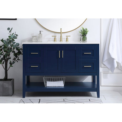 Elegant Kitchen/Bath Aubrey 48" Single Bathroom Vanity, Blue