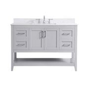 Elegant Aubrey 48" Single Bathroom Vanity, Grey/Backsplash - VF16048GR-BS
