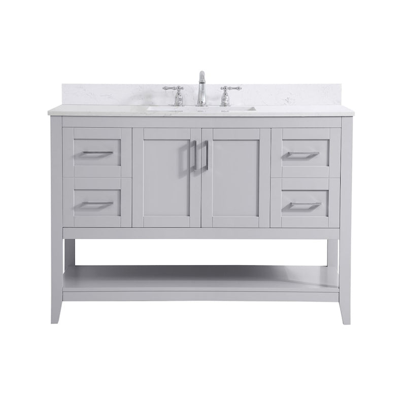 Elegant Aubrey 48" Single Bathroom Vanity, Grey/Backsplash - VF16048GR-BS