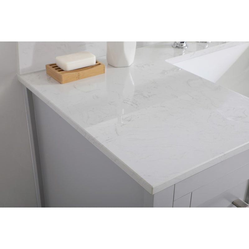 Elegant Aubrey 48" Single Bathroom Vanity, Grey/Backsplash