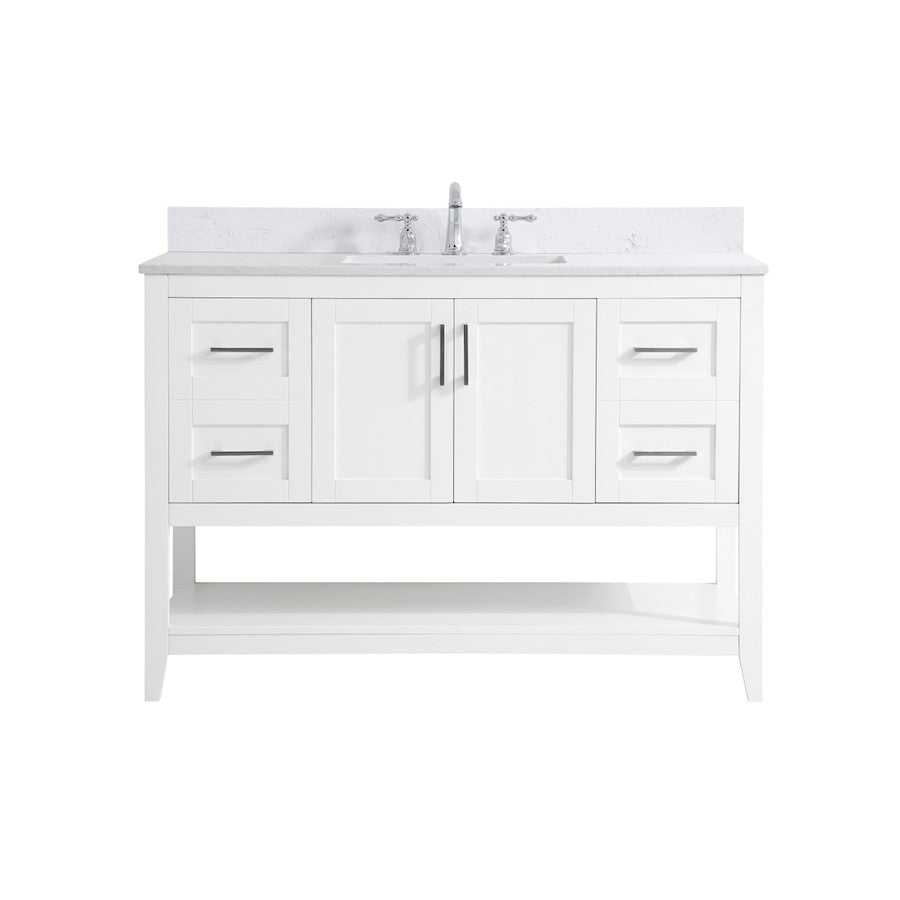 Elegant Aubrey 48" Single Bathroom Vanity, White/Backsplash - VF16048WH-BS