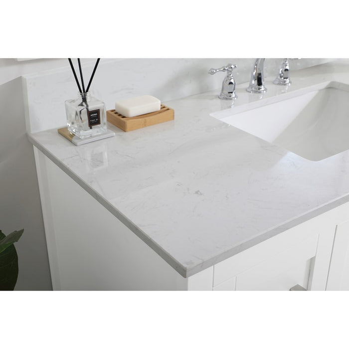 Elegant Aubrey 48" Single Bathroom Vanity, White/Backsplash