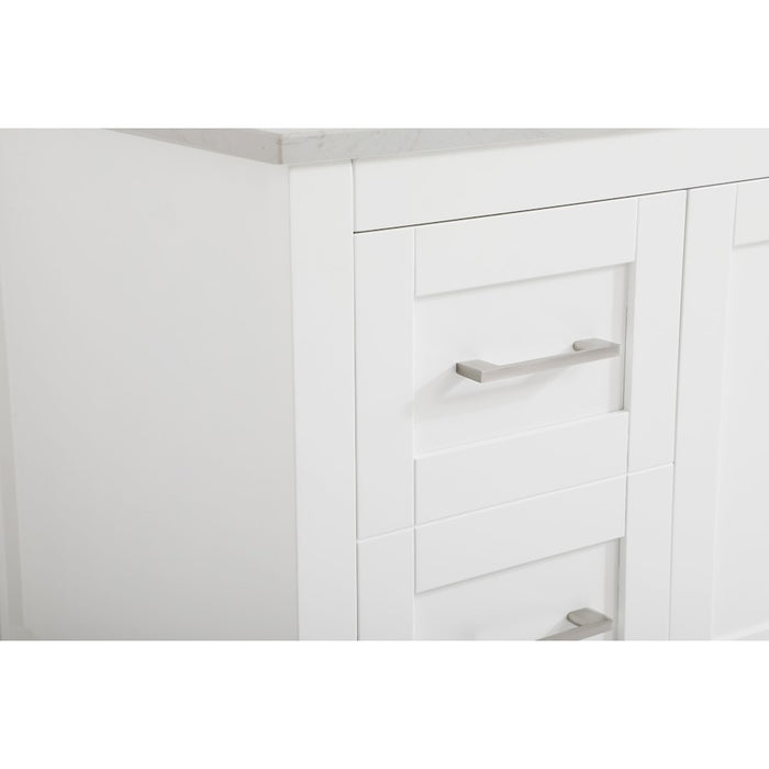Elegant Aubrey 48" Single Bathroom Vanity, White/Backsplash