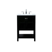 Elegant Kitchen/Bath Theo 24" Single Bathroom Vanity, Black - VF16424BK