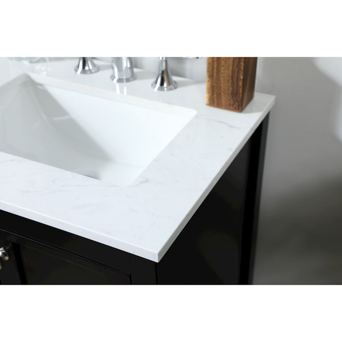 Elegant Kitchen/Bath Theo 24" Single Bathroom Vanity, Black