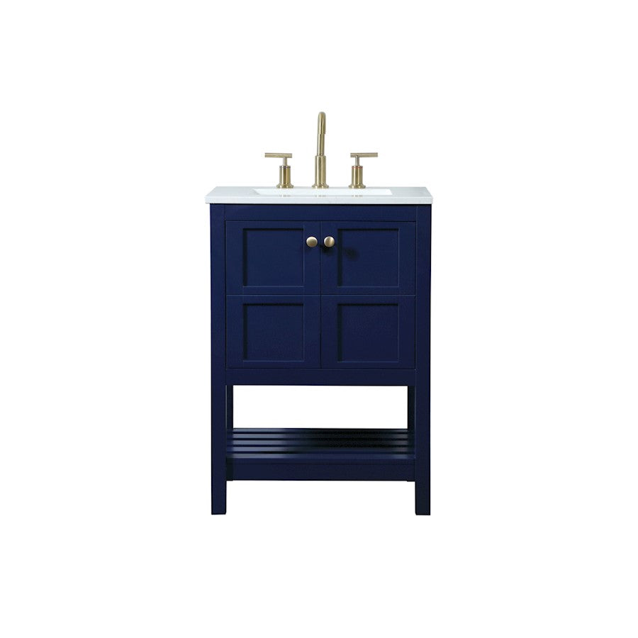 Elegant Kitchen/Bath Theo 24" Single Bathroom Vanity, Blue - VF16424BL