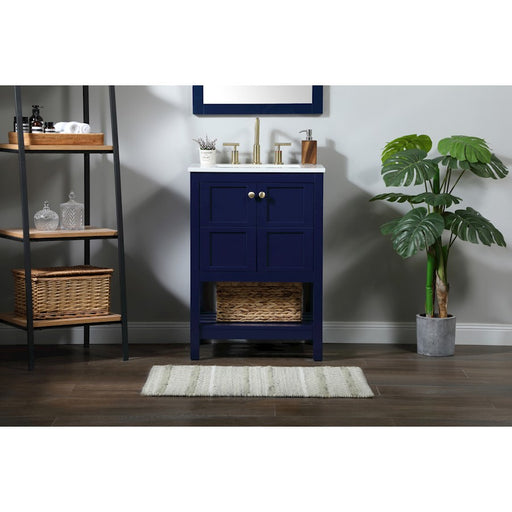 Elegant Kitchen/Bath Theo 24" Single Bathroom Vanity, Blue