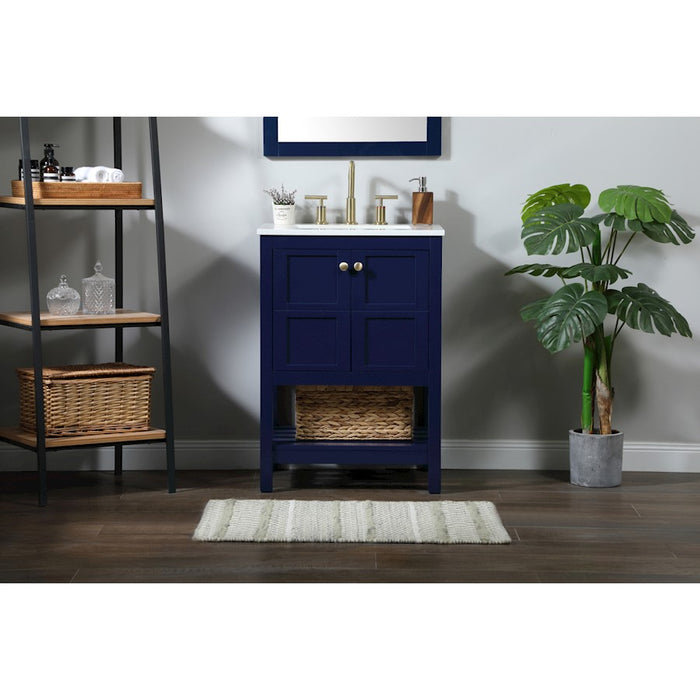 Elegant Kitchen/Bath Theo 24" Single Bathroom Vanity, Blue