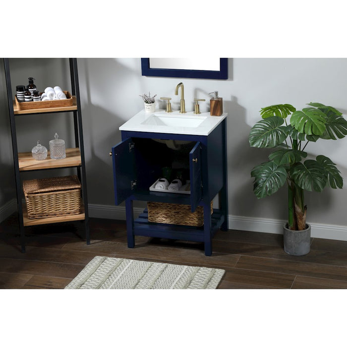 Elegant Kitchen/Bath Theo 24" Single Bathroom Vanity, Blue