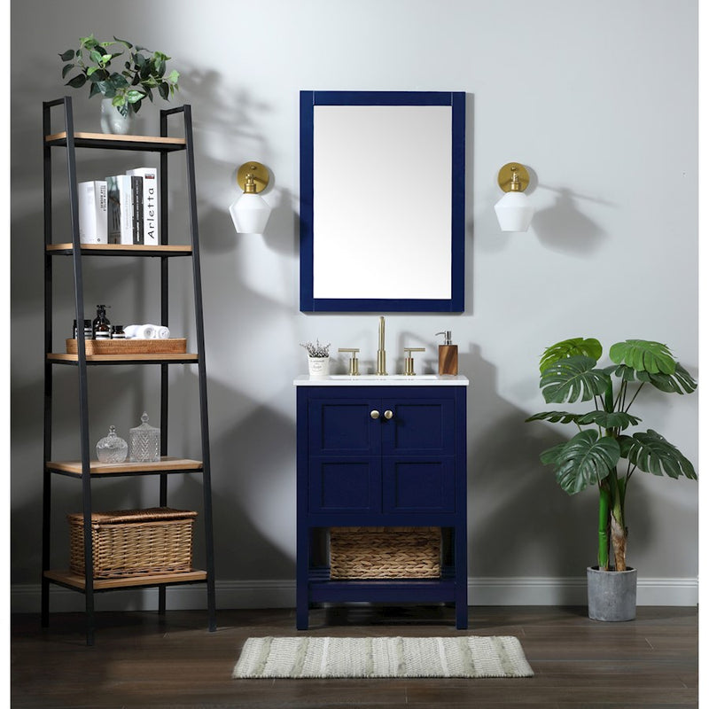Elegant Kitchen/Bath Theo 24" Single Bathroom Vanity, Blue
