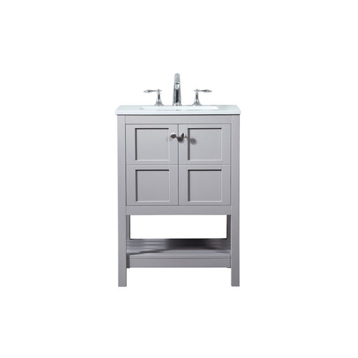 Elegant Kitchen/Bath Theo 24" Single Bathroom Vanity, Grey - VF16424GR