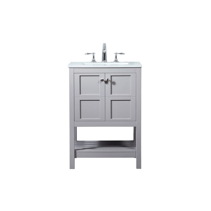 Elegant Kitchen/Bath Theo 24" Single Bathroom Vanity, Grey - VF16424GR