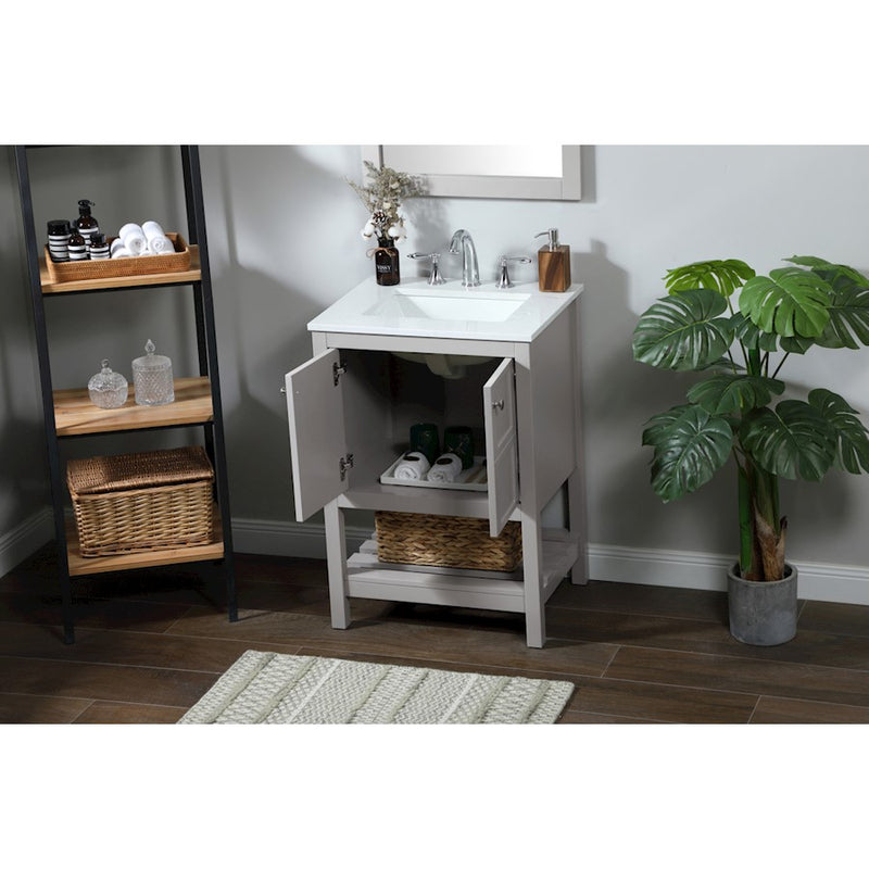 Elegant Kitchen/Bath Theo 24" Single Bathroom Vanity, Grey