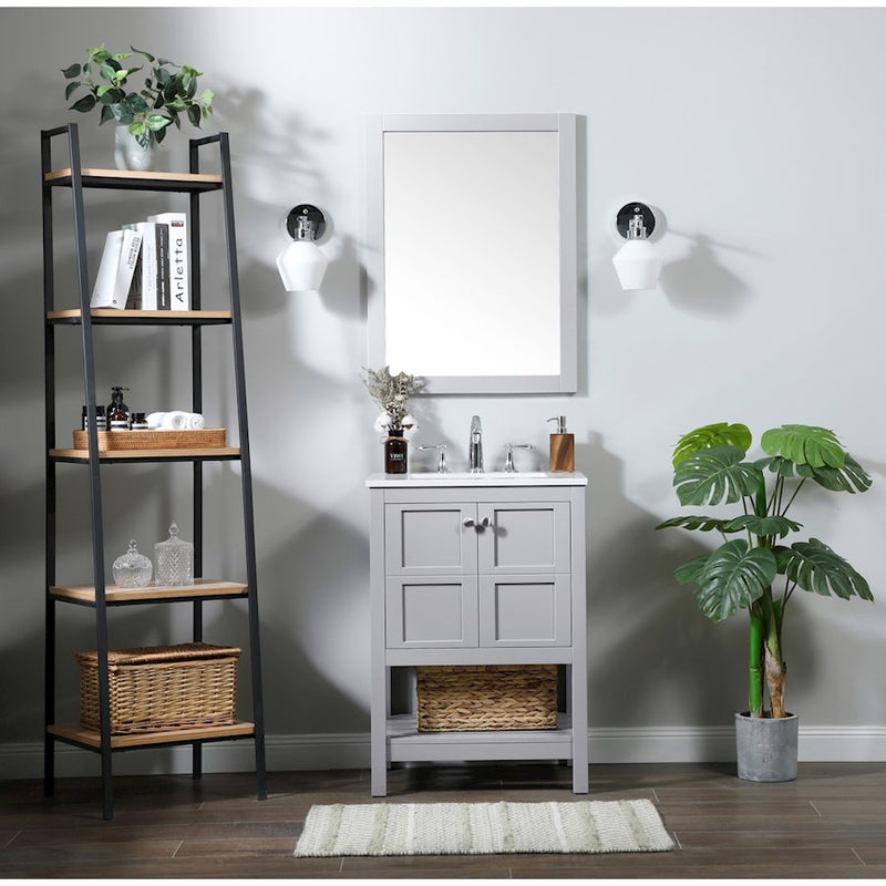 Elegant Kitchen/Bath Theo 24" Single Bathroom Vanity, Grey