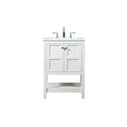 Elegant Kitchen/Bath Theo 24" Single Bathroom Vanity, White - VF16424WH