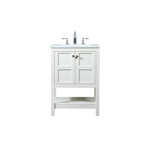 Elegant Kitchen/Bath Theo 24" Single Bathroom Vanity, White - VF16424WH