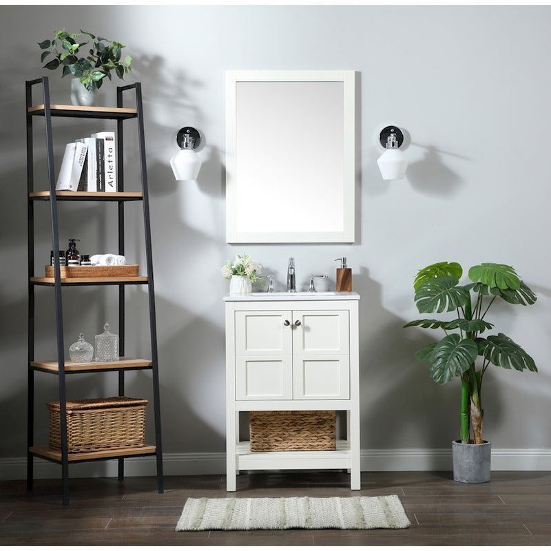 Elegant Kitchen/Bath Theo 24" Single Bathroom Vanity, White