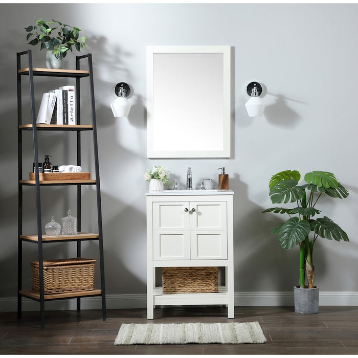 Elegant Kitchen/Bath Theo 24" Single Bathroom Vanity, White