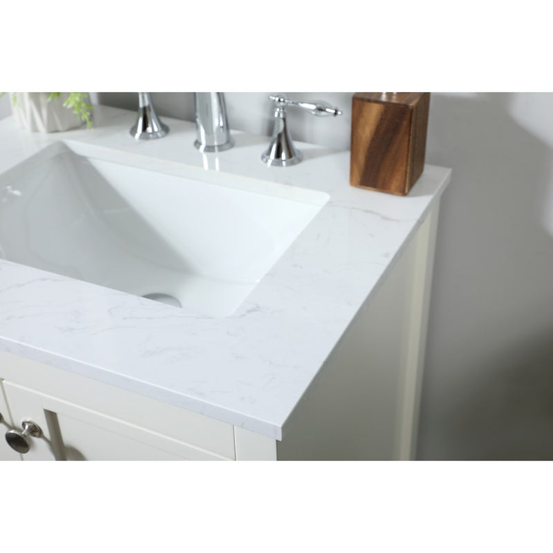 Elegant Kitchen/Bath Theo 24" Single Bathroom Vanity, White