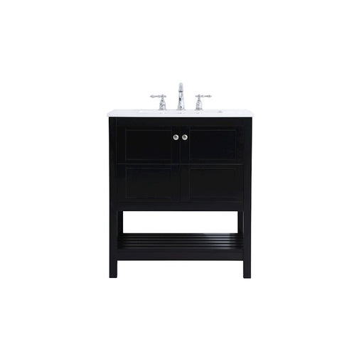 Elegant Kitchen/Bath Theo 30" Single Bathroom Vanity, Black - VF16430BK