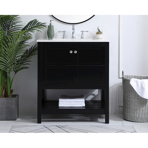 Elegant Kitchen/Bath Theo 30" Single Bathroom Vanity, Black