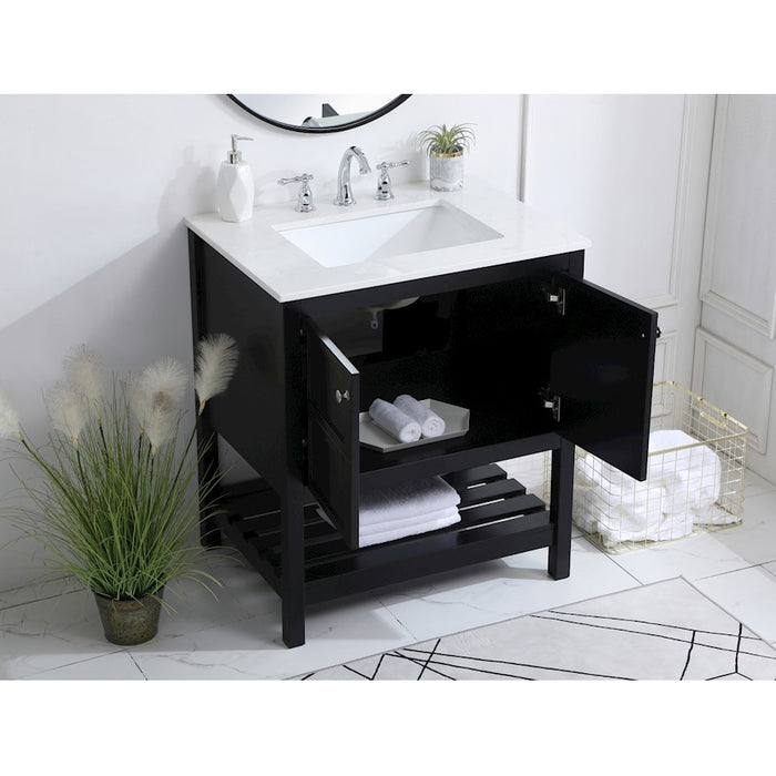 Elegant Kitchen/Bath Theo 30" Single Bathroom Vanity, Black