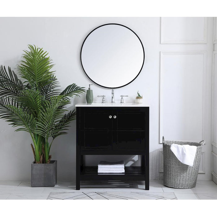 Elegant Kitchen/Bath Theo 30" Single Bathroom Vanity, Black
