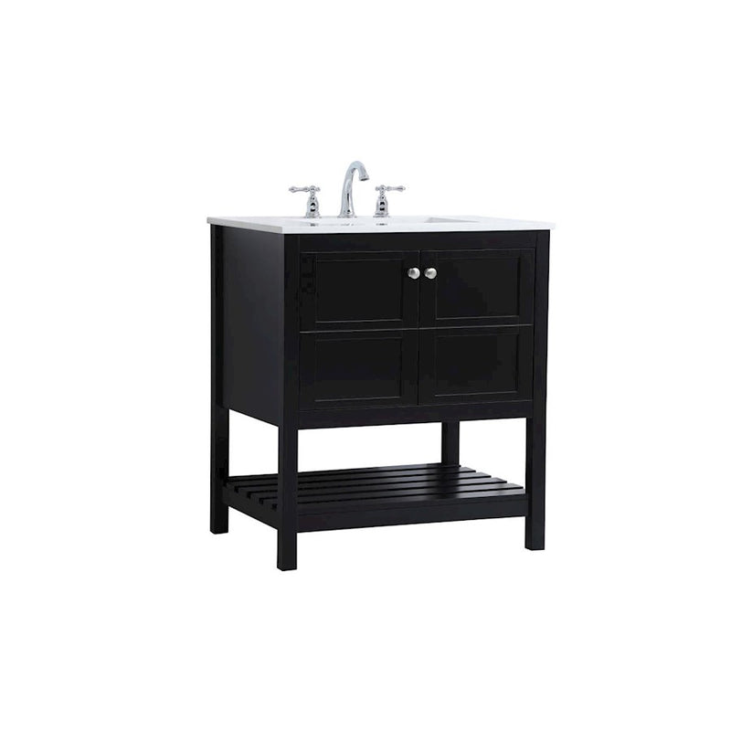 Elegant Kitchen/Bath Theo 30" Single Bathroom Vanity, Black