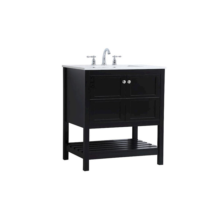 Elegant Kitchen/Bath Theo 30" Single Bathroom Vanity, Black