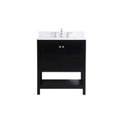 Elegant Theo 30" Single Bathroom Vanity, Black/Backsplash - VF16430BK-BS