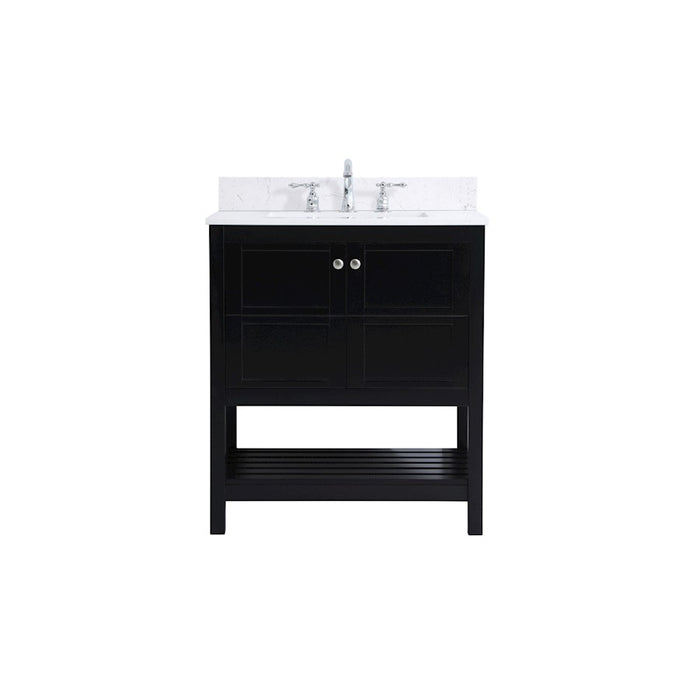 Elegant Theo 30" Single Bathroom Vanity, Black/Backsplash - VF16430BK-BS