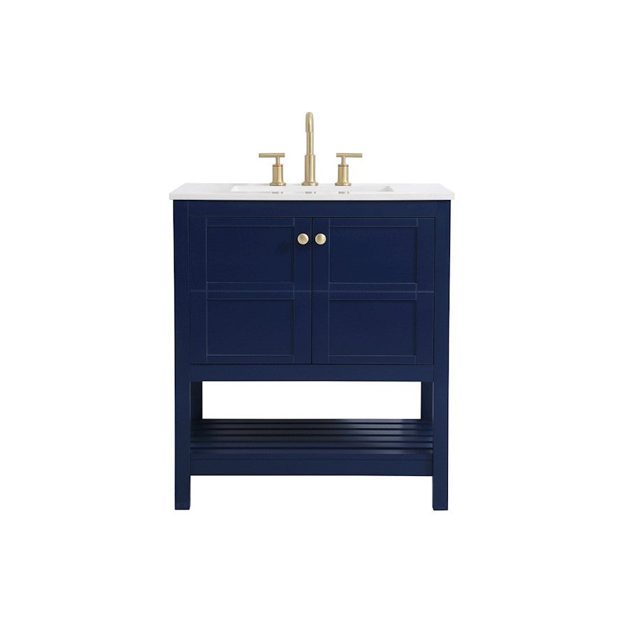 Elegant Kitchen/Bath Theo 30" Single Bathroom Vanity, Blue - VF16430BL