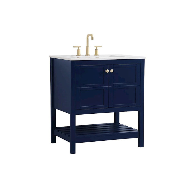 Elegant Kitchen/Bath Theo 30" Single Bathroom Vanity, Blue