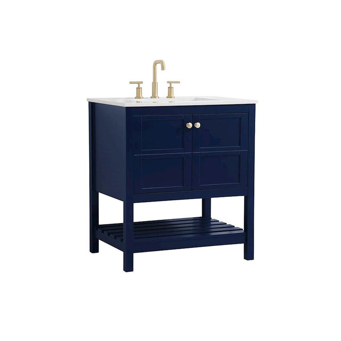Elegant Kitchen/Bath Theo 30" Single Bathroom Vanity, Blue