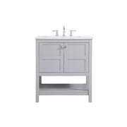 Elegant Kitchen/Bath Theo 30" Single Bathroom Vanity, Gray - VF16430GR
