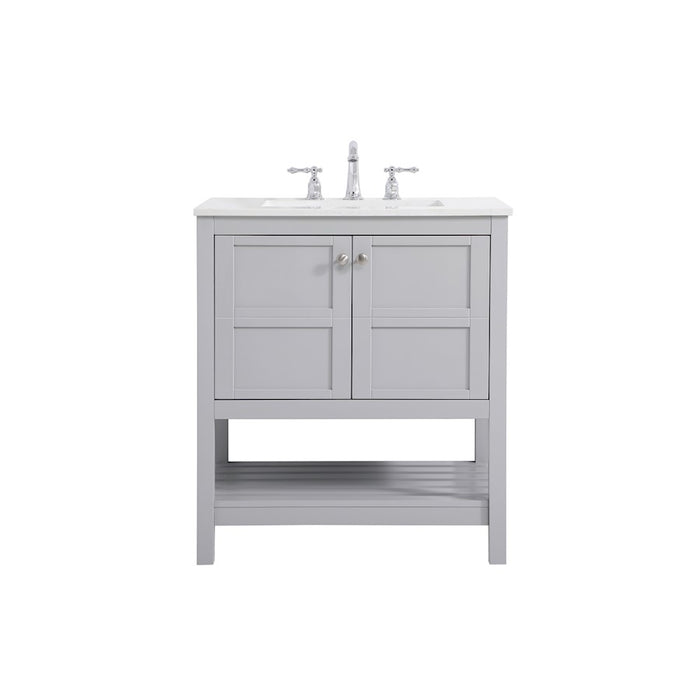 Elegant Kitchen/Bath Theo 30" Single Bathroom Vanity, Gray - VF16430GR