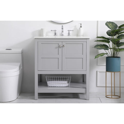 Elegant Kitchen/Bath Theo 30" Single Bathroom Vanity, Gray