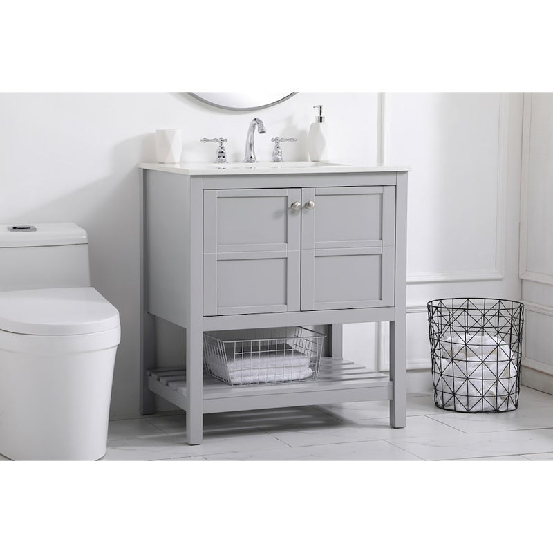 Elegant Kitchen/Bath Theo 30" Single Bathroom Vanity, Gray