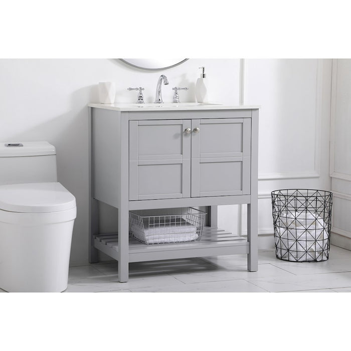 Elegant Kitchen/Bath Theo 30" Single Bathroom Vanity, Gray