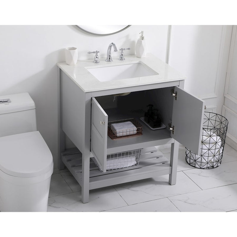 Elegant Kitchen/Bath Theo 30" Single Bathroom Vanity, Gray