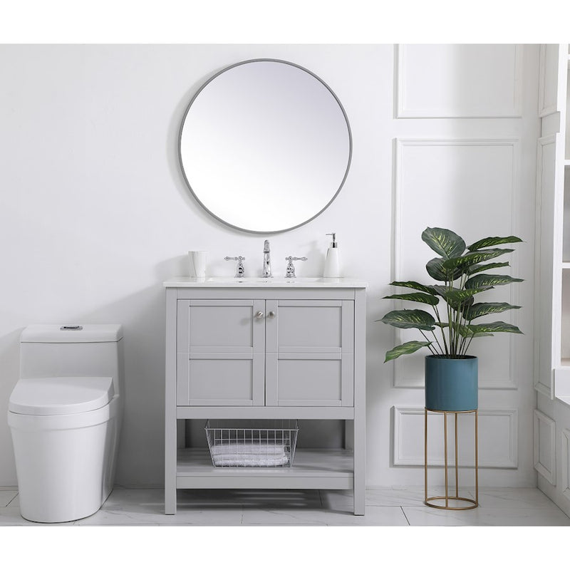Elegant Kitchen/Bath Theo 30" Single Bathroom Vanity, Gray