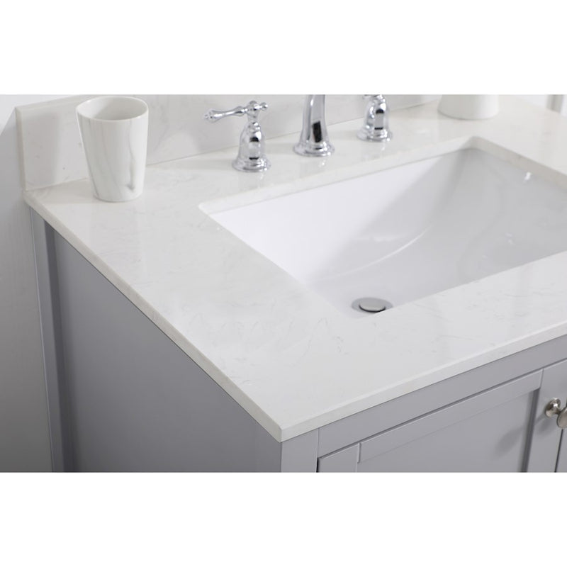 Elegant Theo 30" Single Bathroom Vanity, Gray/Backsplash