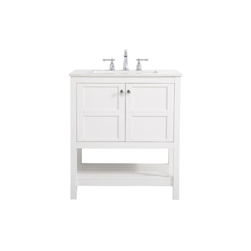 Elegant Kitchen/Bath Theo 30" Single Bathroom Vanity, White - VF16430WH