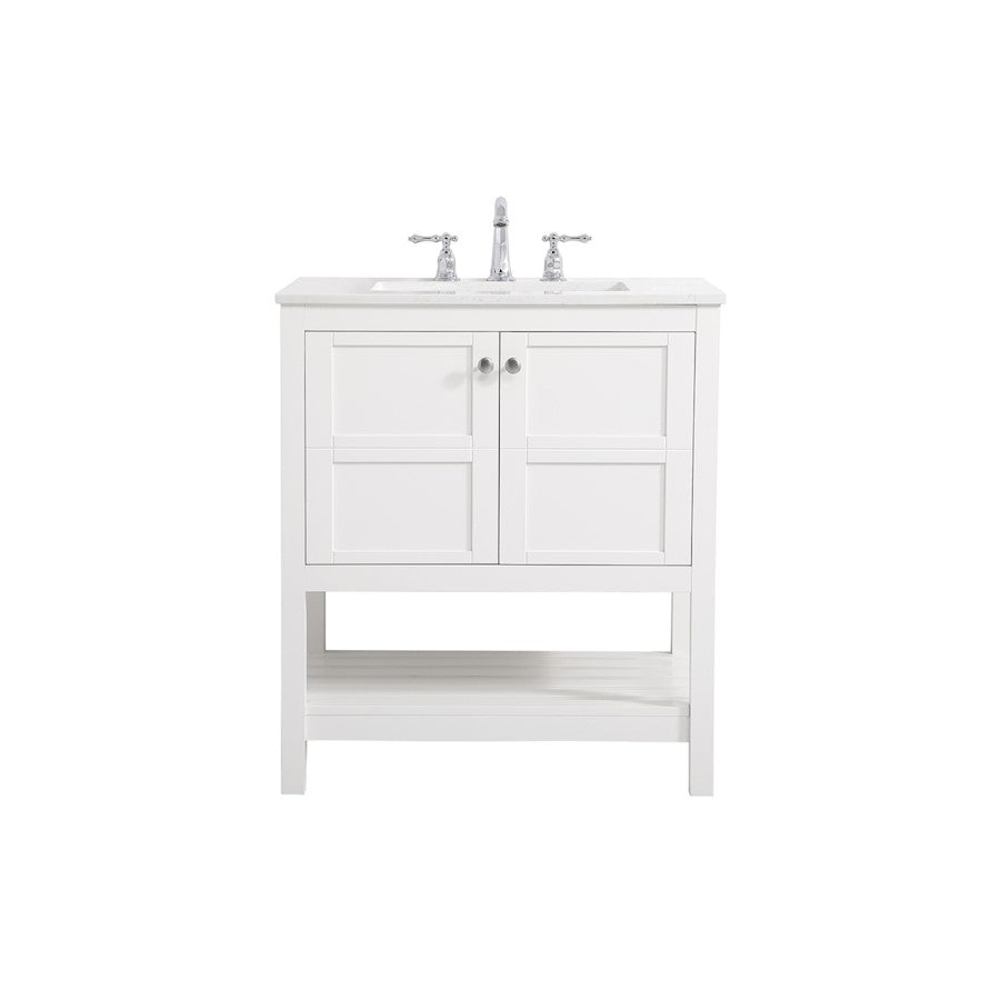 Elegant Kitchen/Bath Theo 30" Single Bathroom Vanity, White - VF16430WH