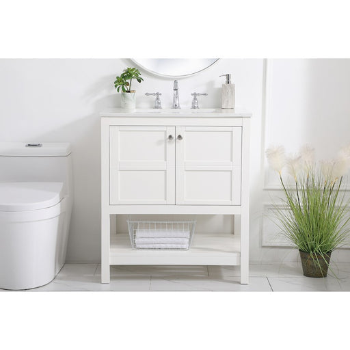 Elegant Kitchen/Bath Theo 30" Single Bathroom Vanity, White