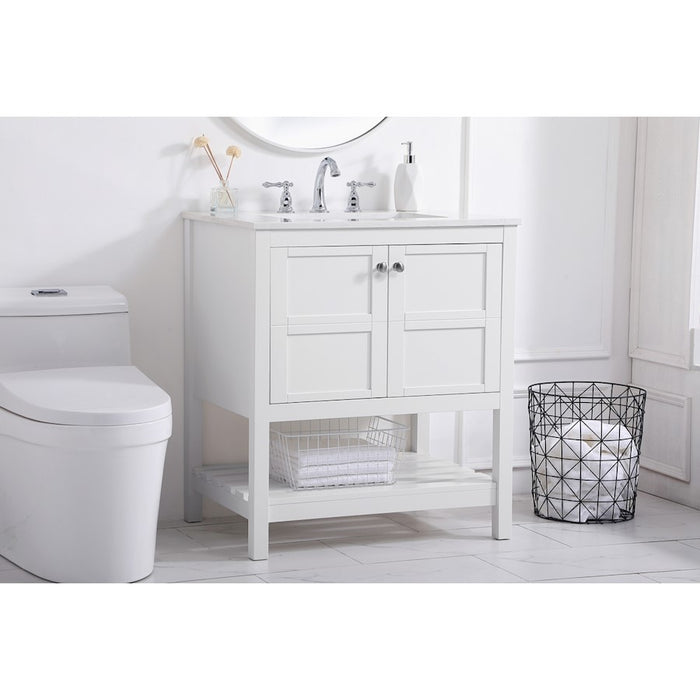 Elegant Kitchen/Bath Theo 30" Single Bathroom Vanity, White