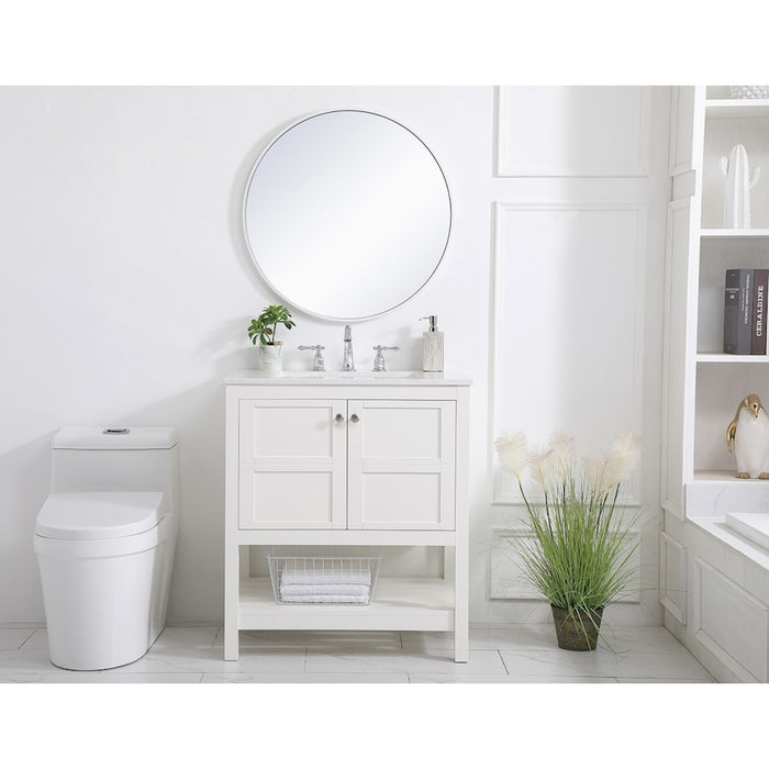 Elegant Kitchen/Bath Theo 30" Single Bathroom Vanity, White