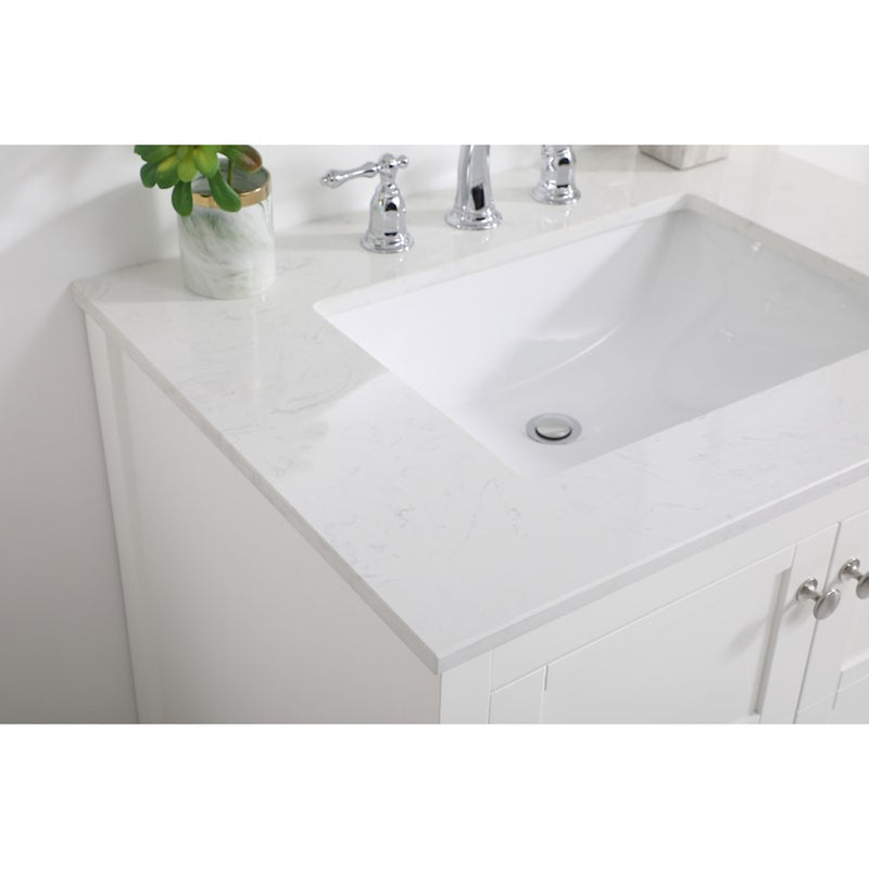 Elegant Kitchen/Bath Theo 30" Single Bathroom Vanity, White