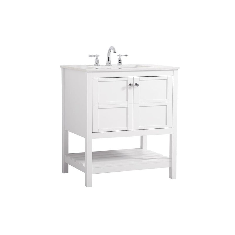 Elegant Kitchen/Bath Theo 30" Single Bathroom Vanity, White