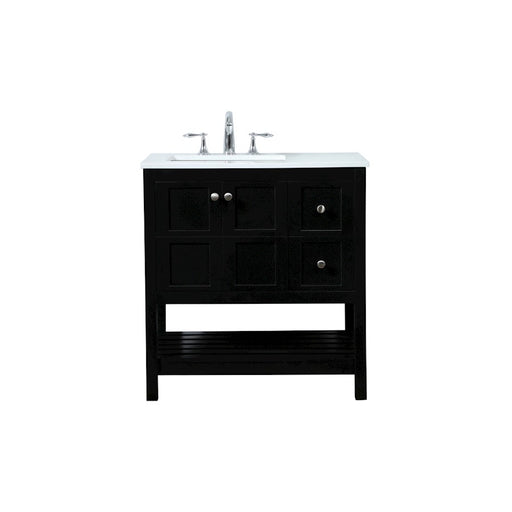 Elegant Kitchen/Bath Theo 32" Single Bathroom Vanity, Black - VF16432BK
